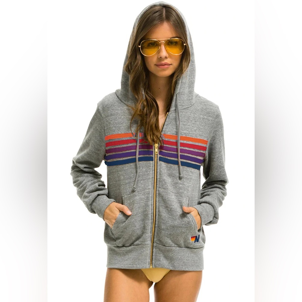 Aviator Nation striped zip up